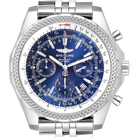 Breitling Bentley Motors Blue Dial Chronograph Watch A25362 Box.